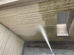 ベランダ内壁の高圧洗浄